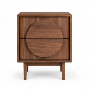 Groove Bedside Table Walnut