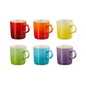 Rainbow Set of 6 Espresso Mugs