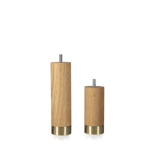 Adam Bed Legs Oak/Brass 12 cm