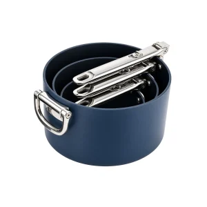 Space Folding Handle Ceramic 3-pc Saucepan Set