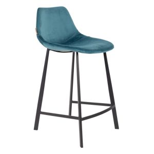 Franky Counter Stool Velvet Petrol
