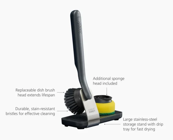 SinkTech Brush & Sponge Set W Steel Stand