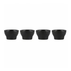 Groovy Eggcup Black Stoneware