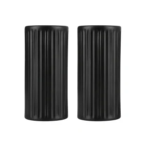 Groovy Salt/Pepper Set Black Stoneware