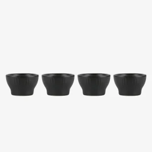 Groovy Eggcup Black Stoneware